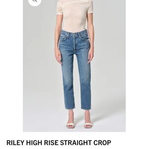 Agolde Riley High Rise Straight Crop Jeans